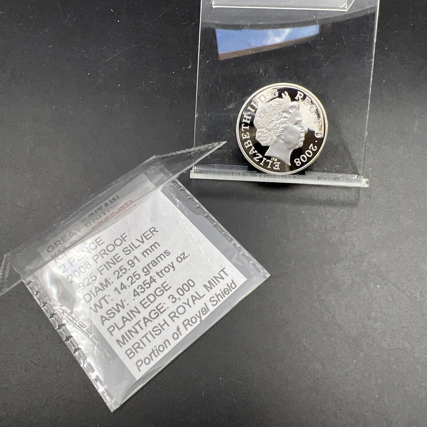 2008 Piedfort 2p United Kingdom Sterling Silver 2 Pence Coin Gem Royal Shield