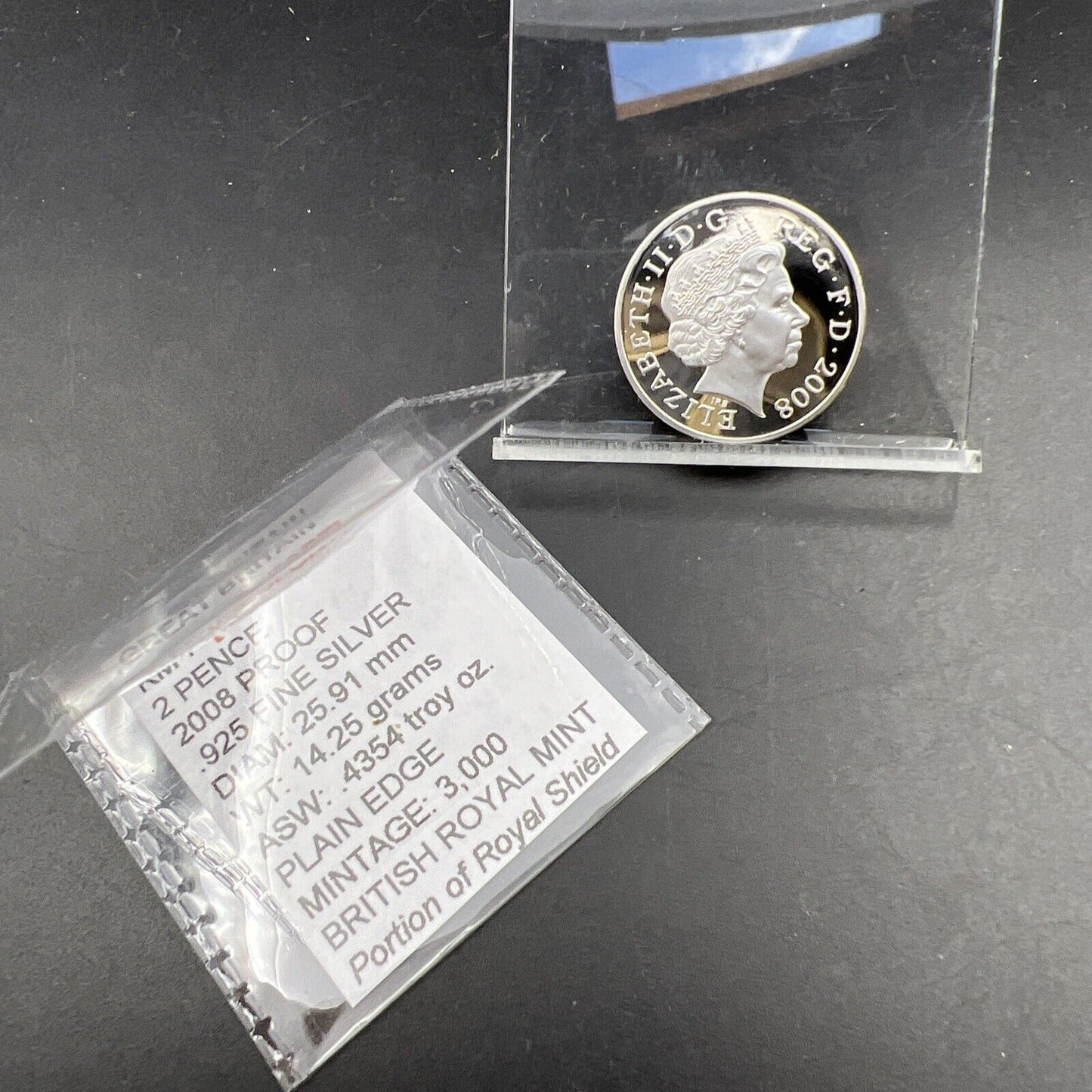 2008 Piedfort 2p United Kingdom Sterling Silver 2 Pence Coin Gem Royal Shield