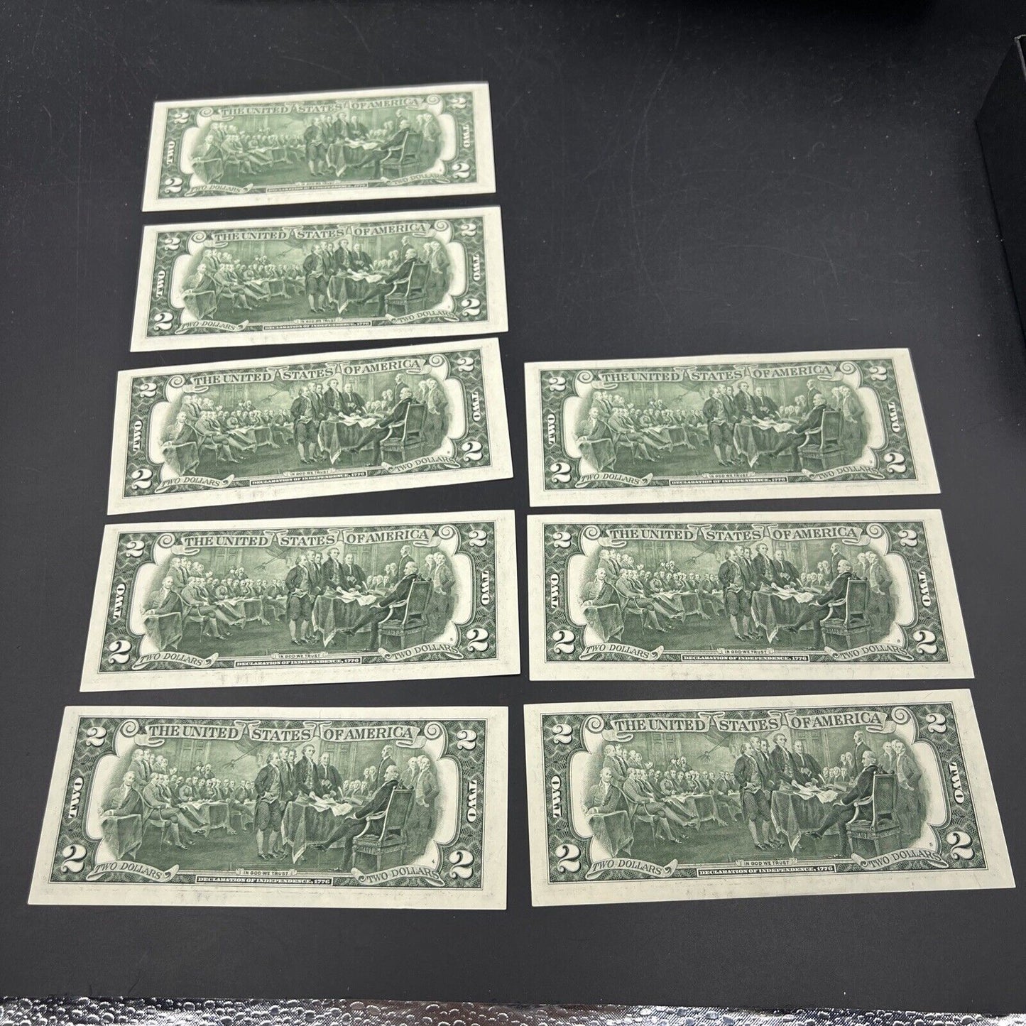 Lot of 8 Consecutive 2003 $2 Two Dollar Federal Reserve Notes FRN CH UNC #574