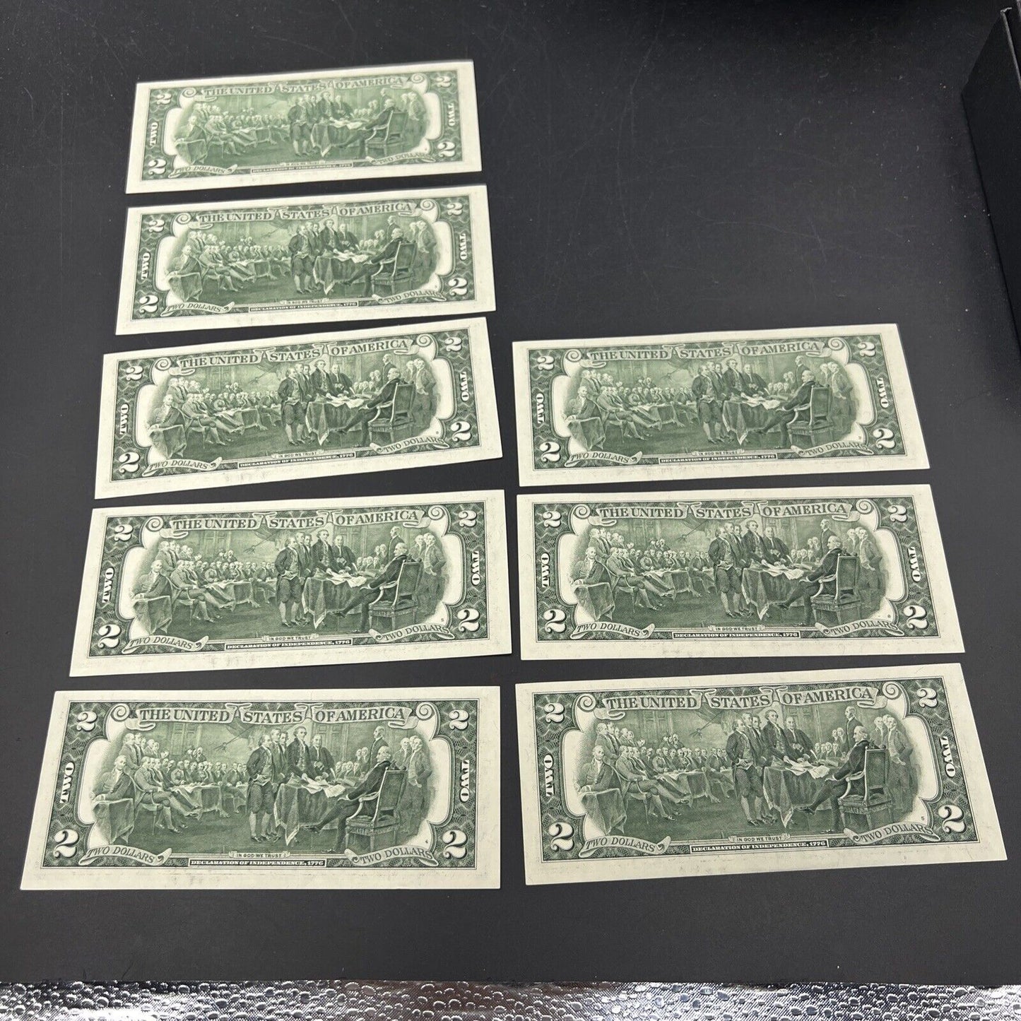 Lot of 8 Consecutive 2003 $2 Two Dollar Federal Reserve Notes FRN CH UNC #574