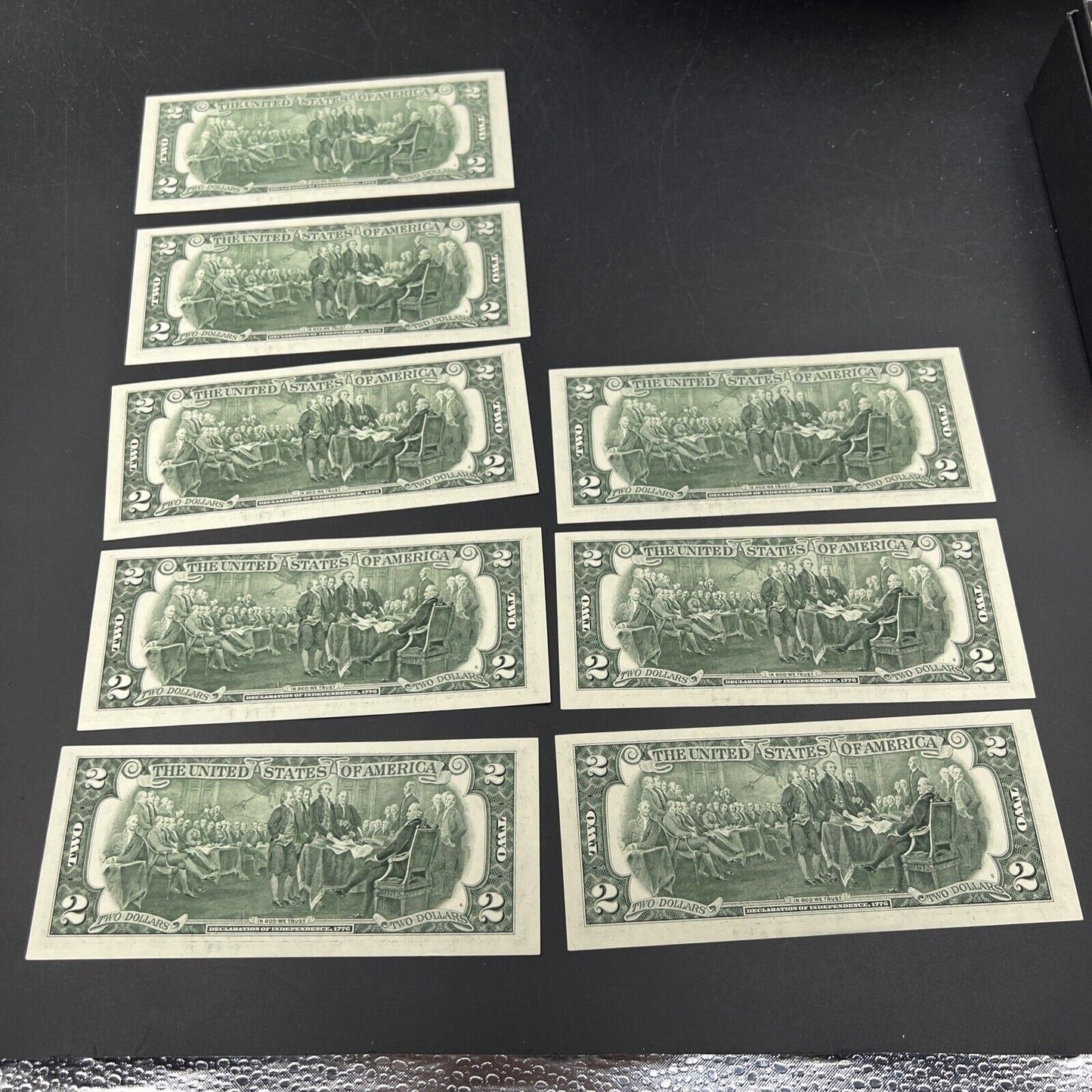 Lot of 8 Consecutive 2003 $2 Two Dollar Federal Reserve Notes FRN CH UNC #574