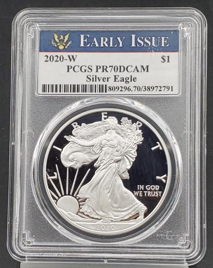 2020 W 1 OZ American Silver 1oz .999 Eagle PCGS PR70 DCAM Early Issue