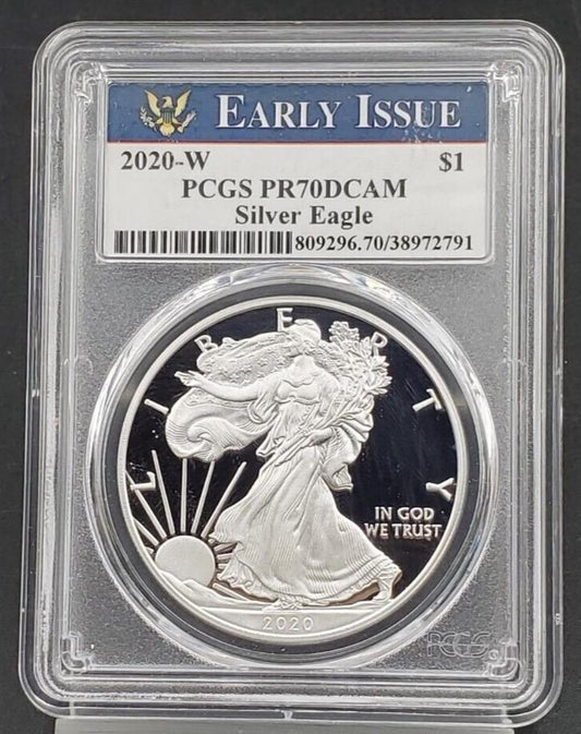2020 W 1 OZ American Silver 1oz .999 Eagle PCGS PR70 DCAM Early Issue