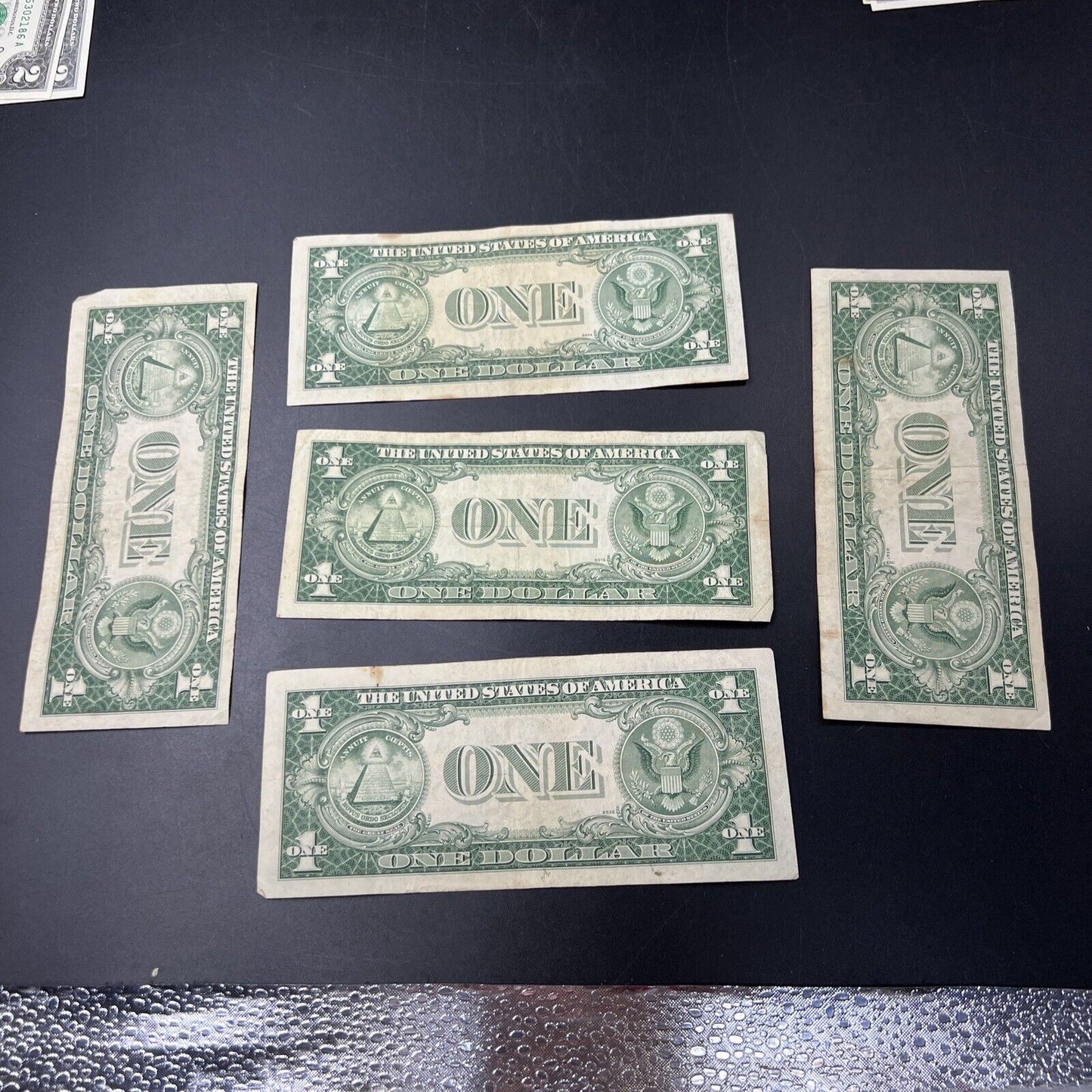 Lot of 5 1935 G $1 Silver Certificate Blue Seal Notes Fine Circ Neat Serial #s