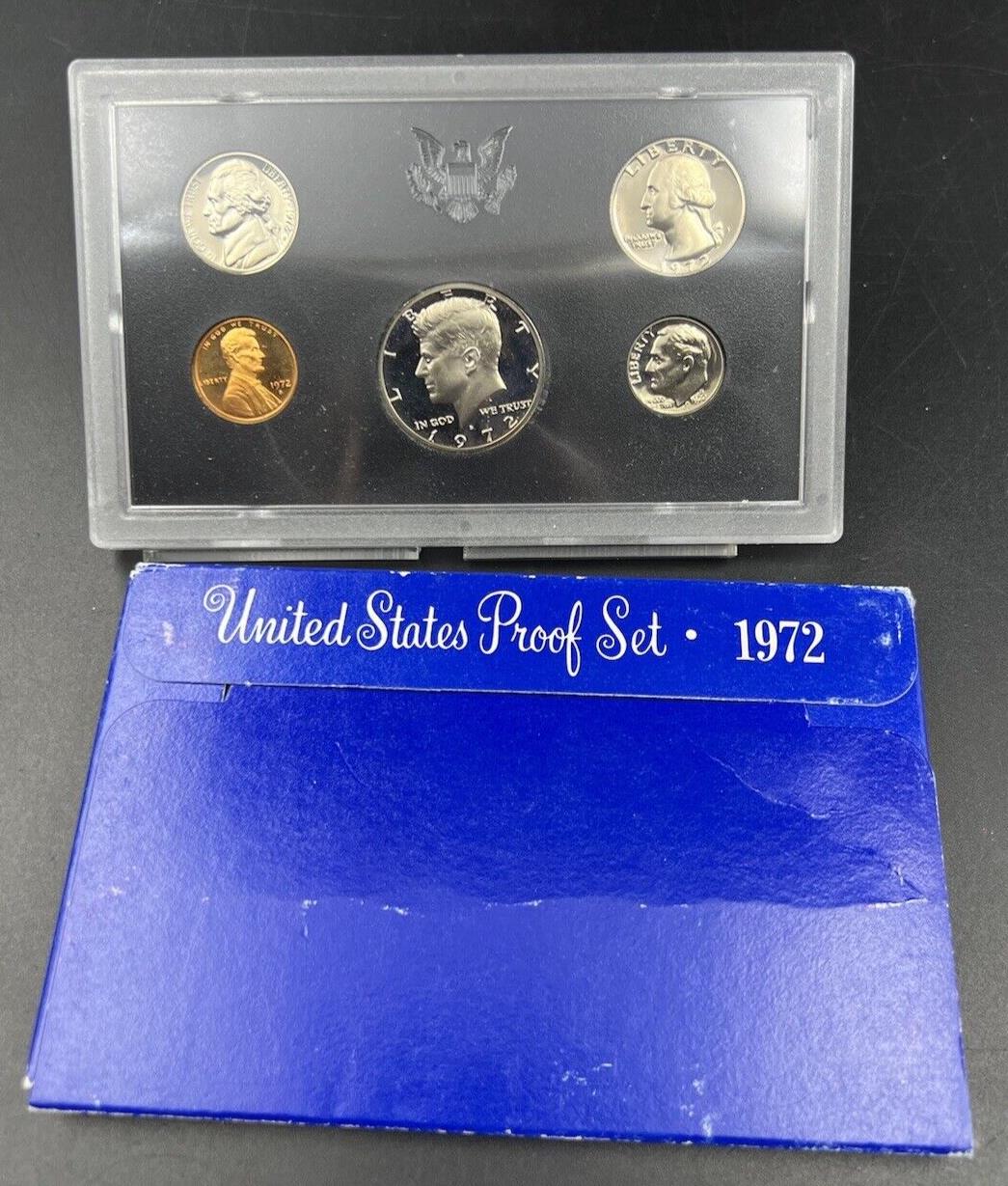 1972 S US Mint GEM Proof Set 5 Coin Complete OGP