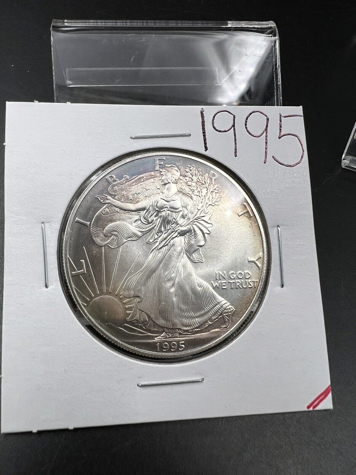 1995 1 OZ American Silver Eagle GEM BU Uncirculated .999 Neat Toning Toner
