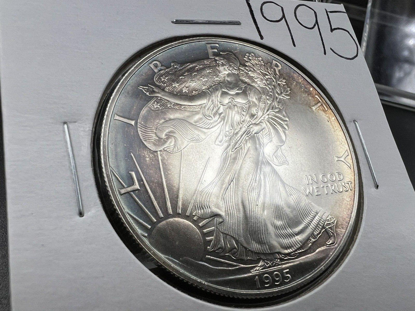 1995 1 OZ American Silver Eagle GEM BU Uncirculated .999 Neat Toning Toner