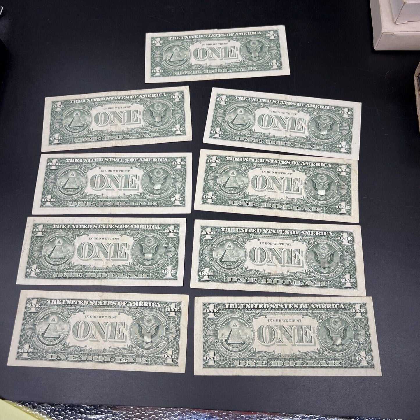Lot of 9 Different * Star Note Federal Reserve $1 One Bills 1993 - 2013 Circ #2