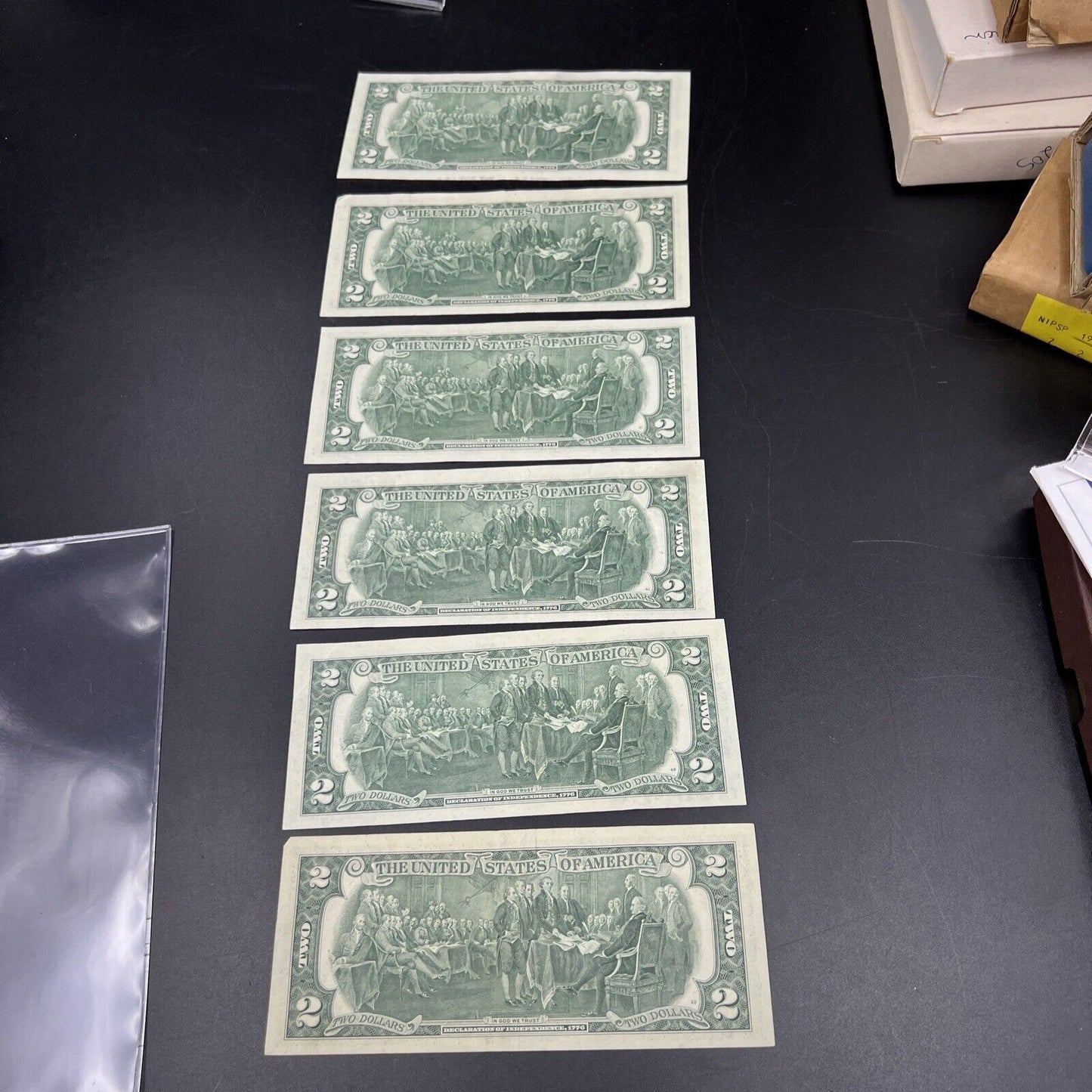 Lot of 6 1976 $2 FRN Federal Reserve Dollars Bicentennial Note VF+