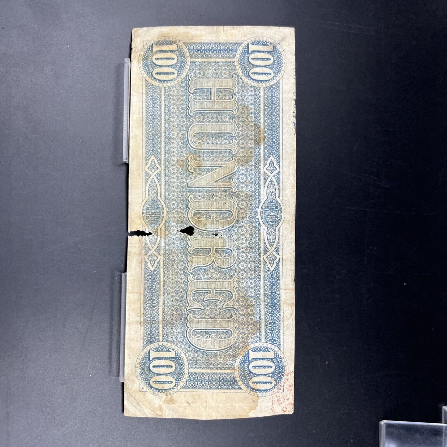 $100 1864 CONFEDERATE CURRENCY Richmond Hundred Dollar Bill Very Circulated CSA