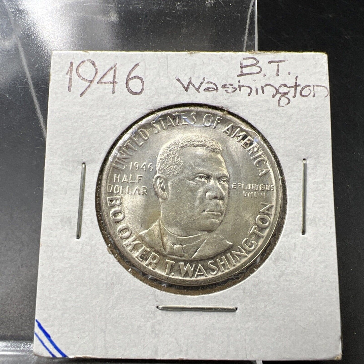 1946 Booker T Washington USA Commemorative Silver Half Dollar Coin BU UNC Toned