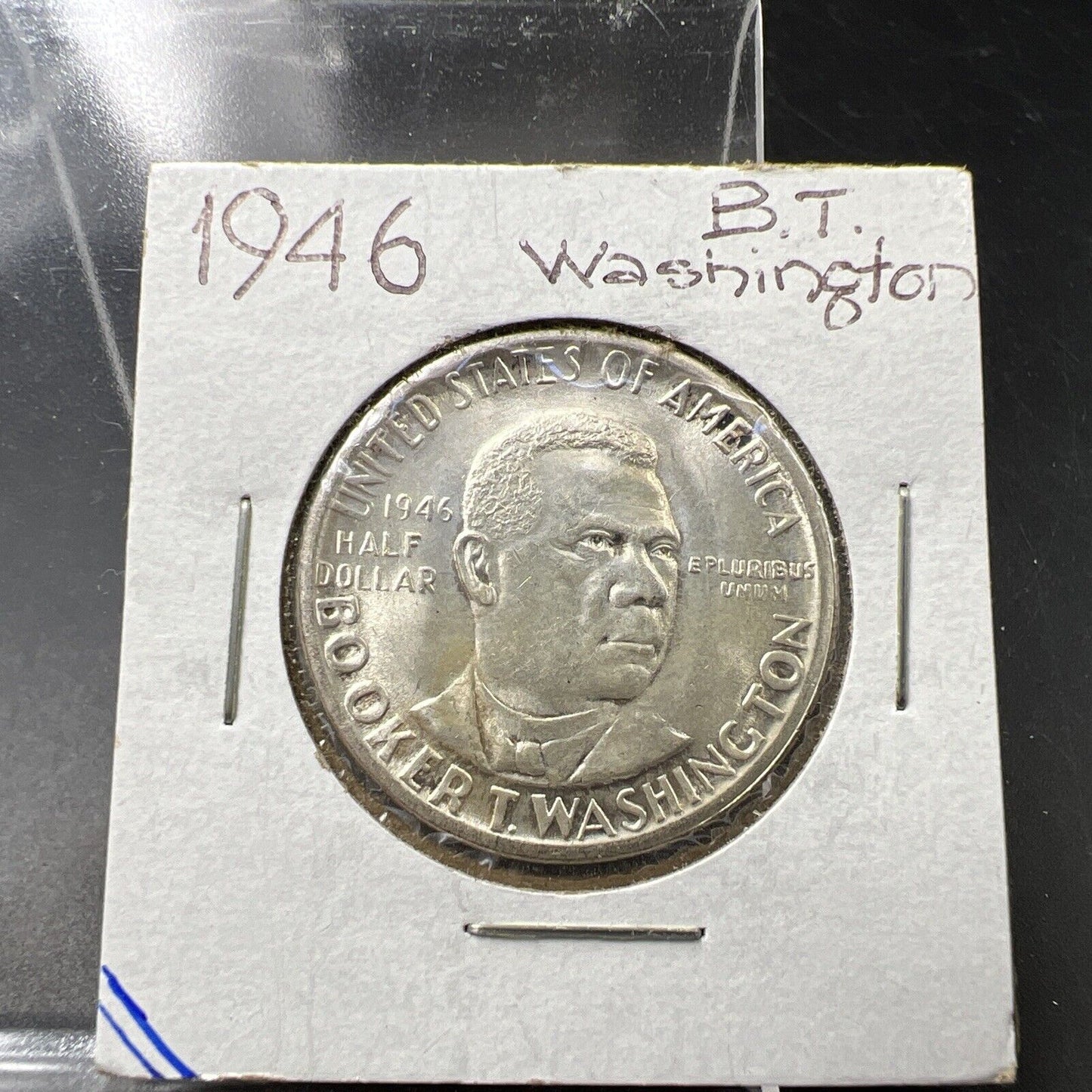 1946 Booker T Washington USA Commemorative Silver Half Dollar Coin BU UNC Toned