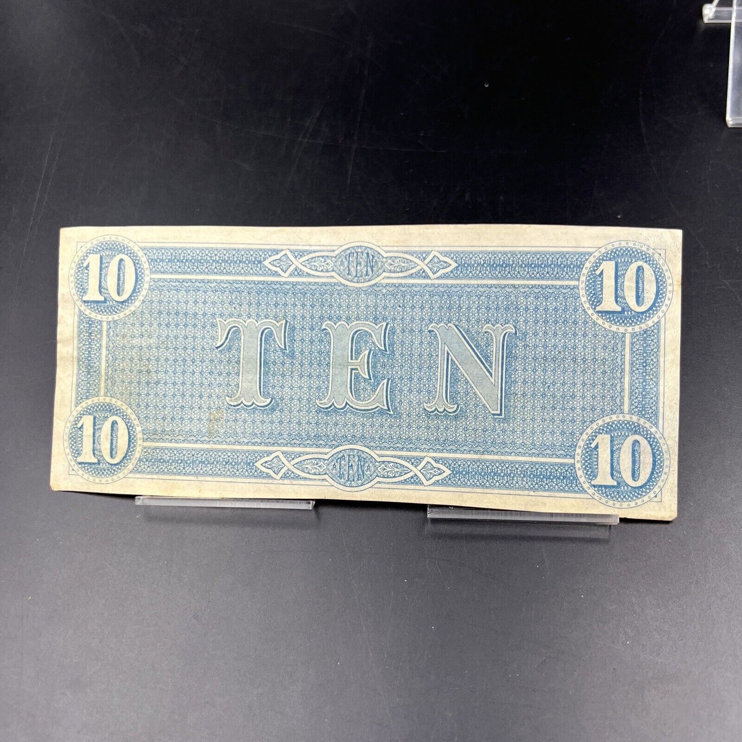 1864 Civil War Confederate States Currency $10 Note Ten Bill CH VF / XF Richmond