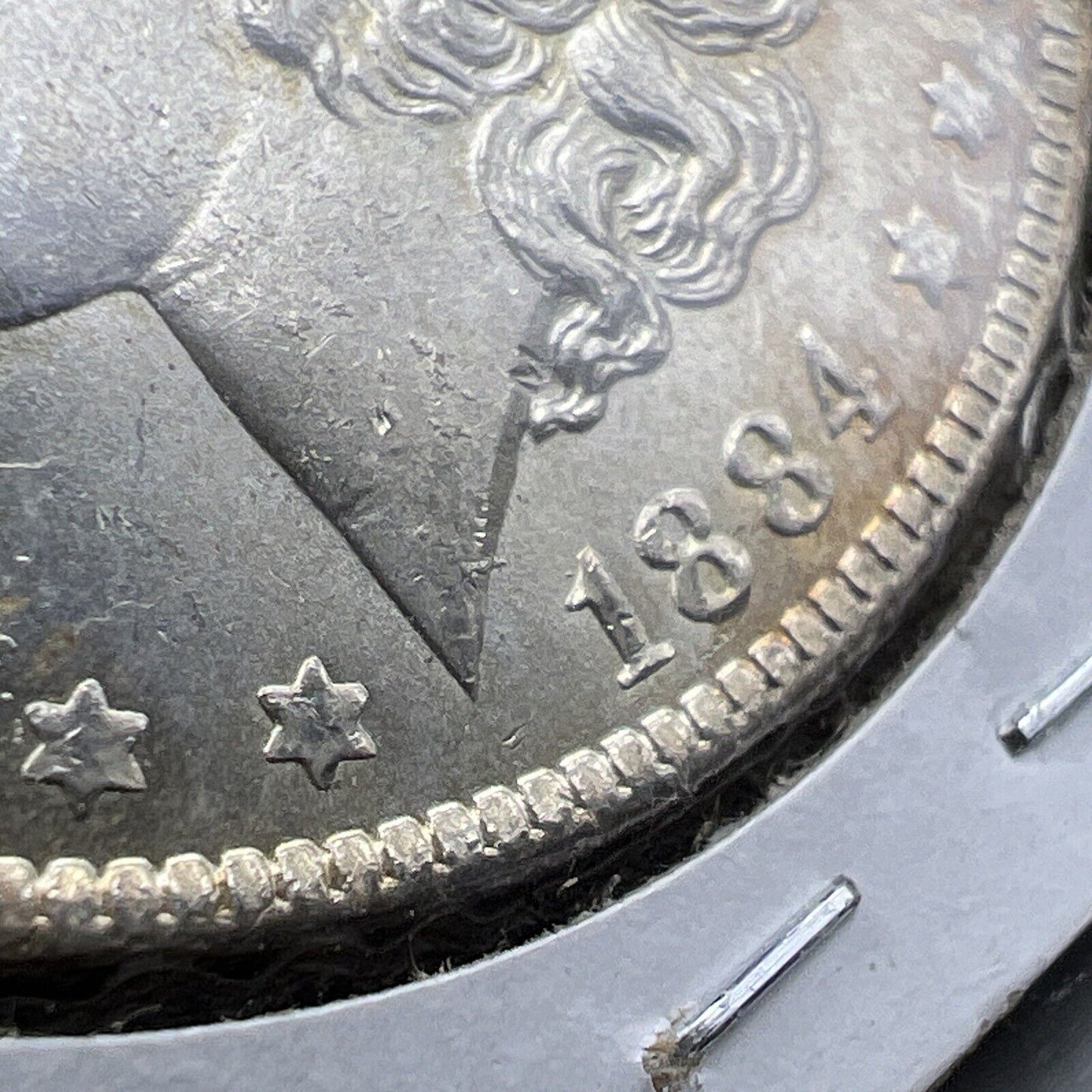 1884 O Morgan Dollar Coin O/O Vam 8 OMM Overlap Reeding Die Chips CH BU Variety