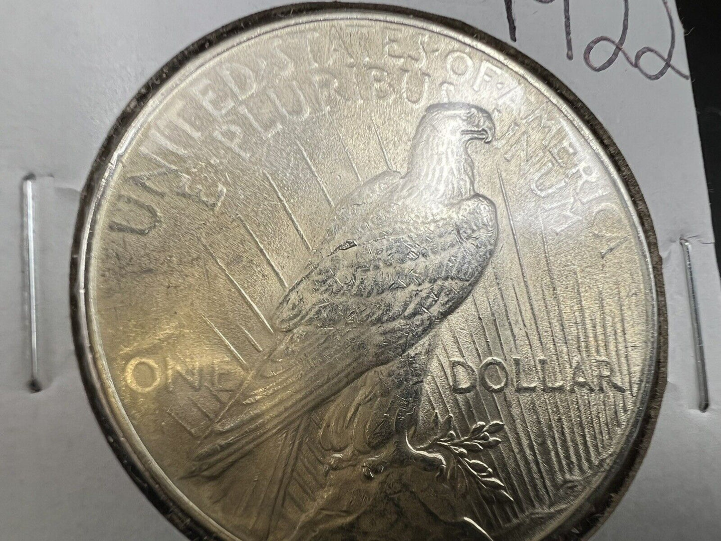 1922 P $1 Peace Silver Dollar Die Chip Break on Wing VAM Variety BU UNC