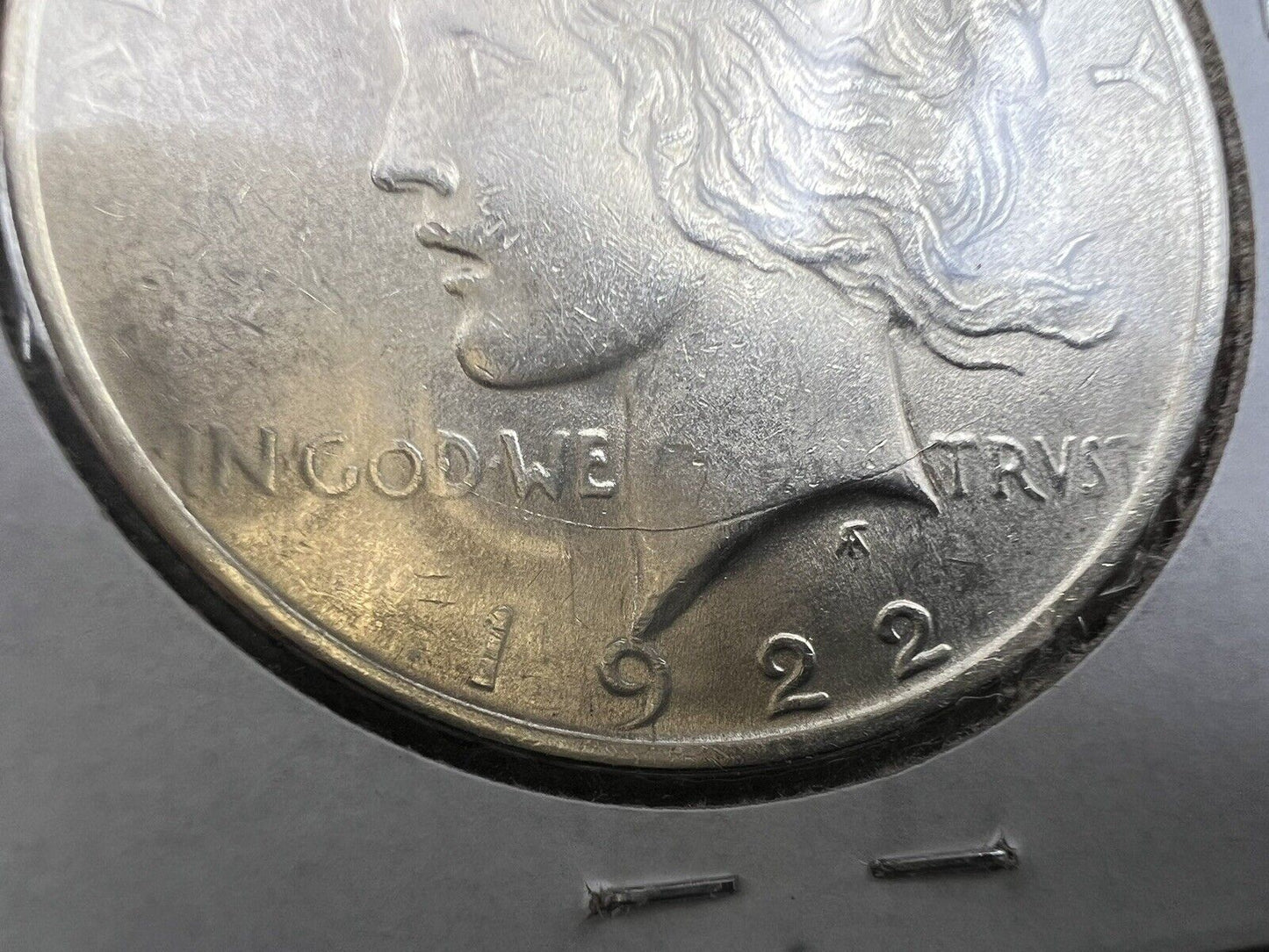 1922 P $1 Peace Silver Dollar Die Chip Break on Wing VAM Variety BU UNC