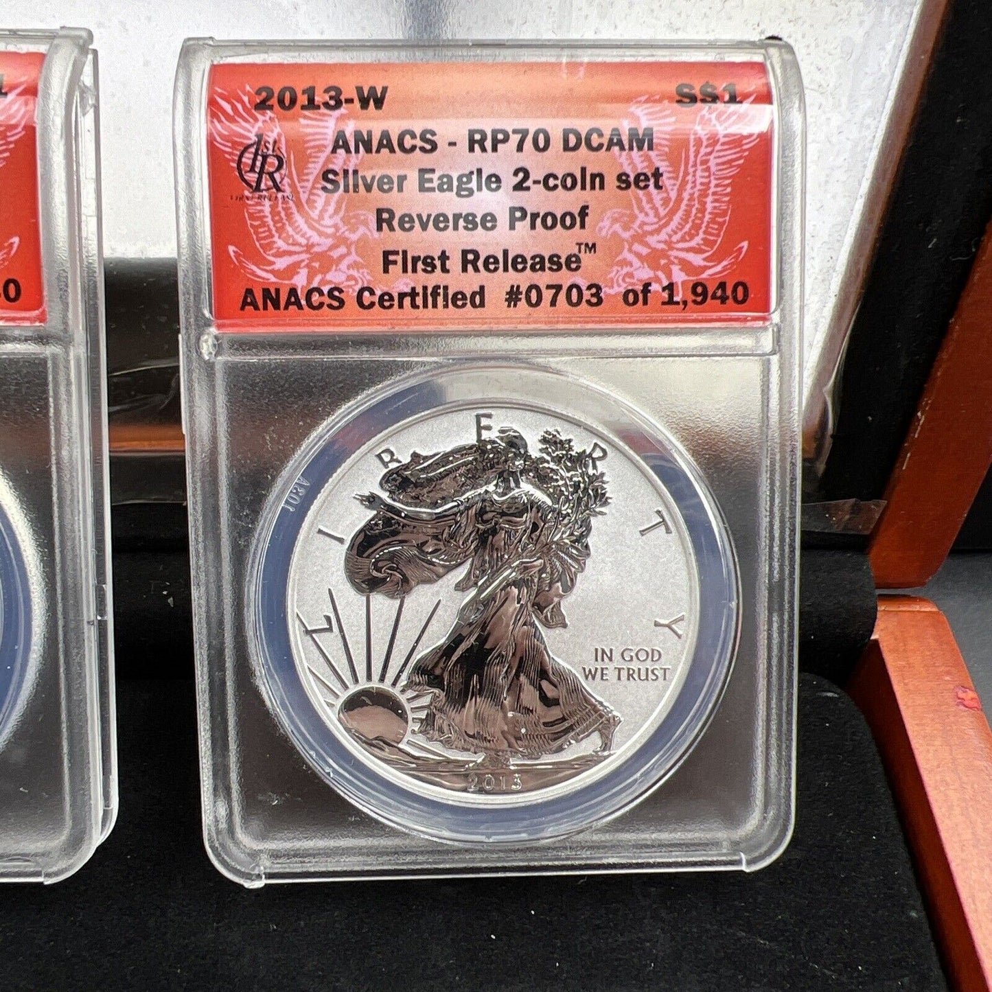 2013 W 2 Coin Silver American Eagle West Point Set ANACS EU70 RP70 Enhanced & RP