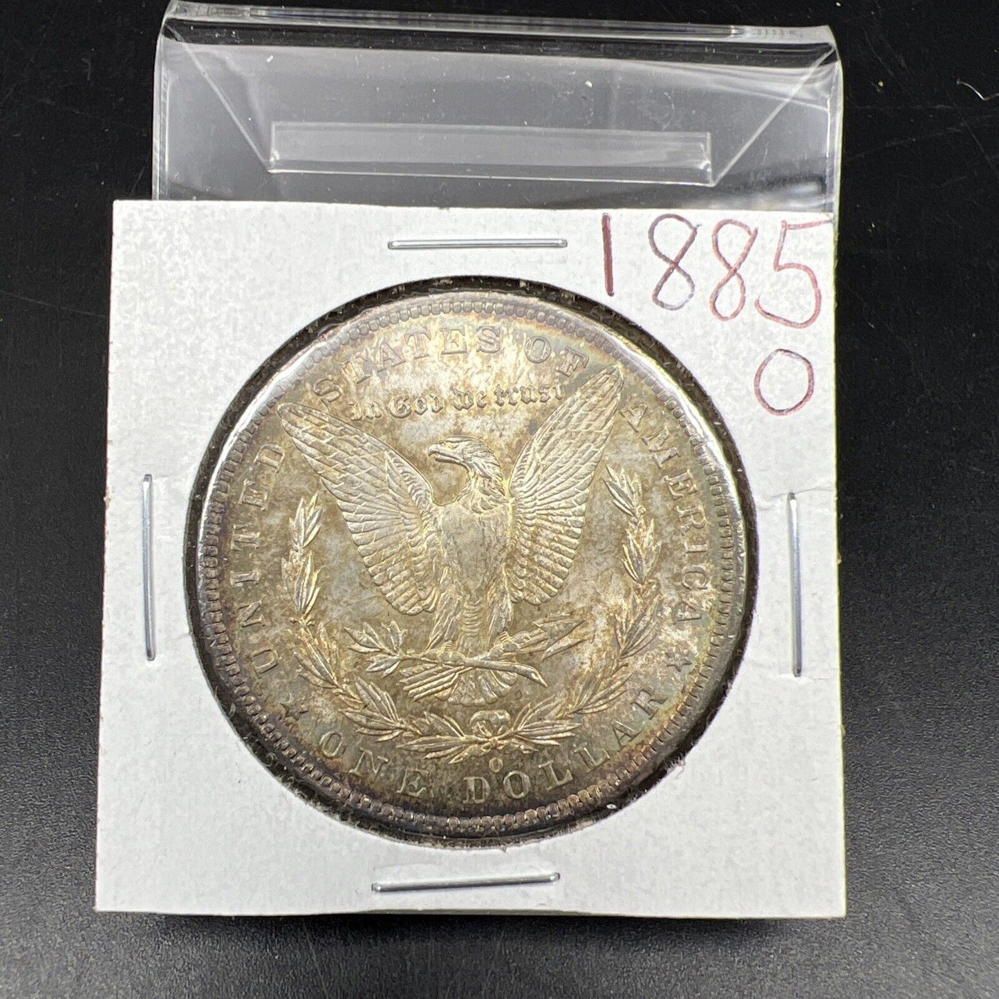 1885 O Morgan Silver Eagle Dollar Coin Choice AU About UNC PQ Toning Toner Rever