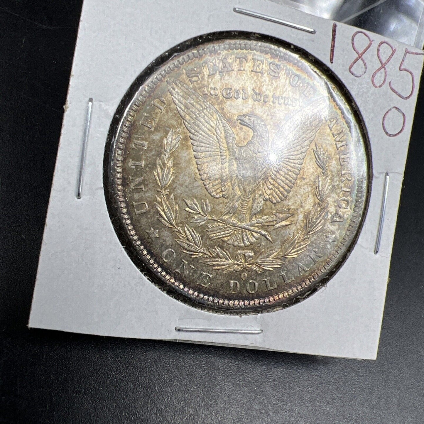 1885 O Morgan Silver Eagle Dollar Coin Choice AU About UNC PQ Toning Toner Rever