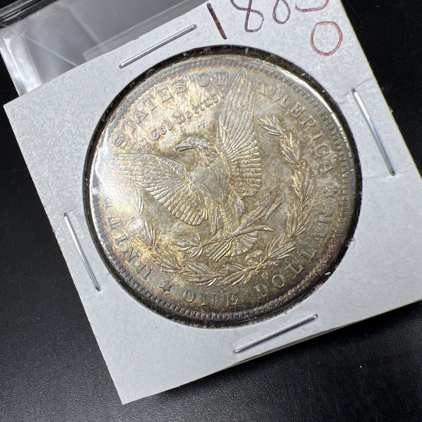 1885 O Morgan Silver Eagle Dollar Coin Choice AU About UNC PQ Toning Toner Rever