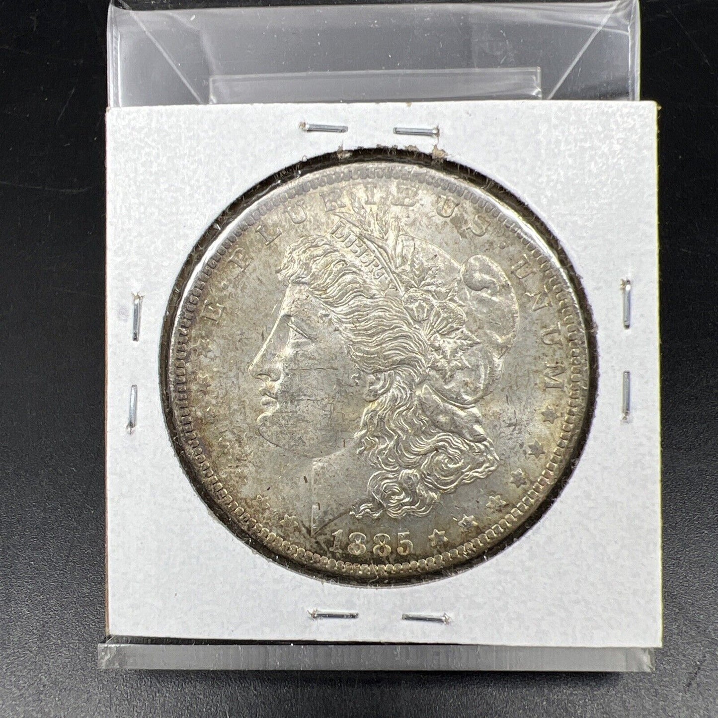 1885 O Morgan Silver Eagle Dollar Coin Choice AU About UNC PQ Toning Toner Rever