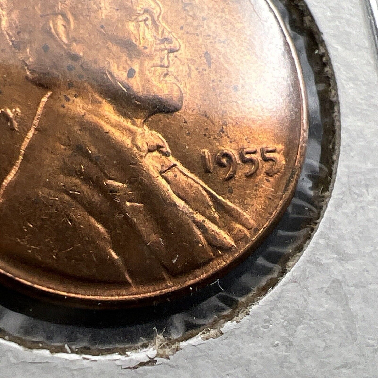1955 P 1c Lincoln Wheat Cent Penny Coin Poor Man Strike Double Die BU RB #AB