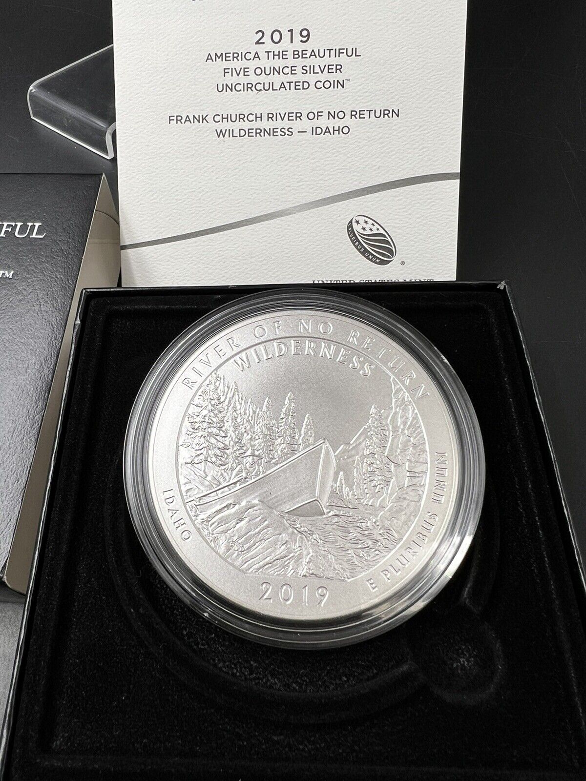 2019 P Frank Church ATB 5 oz Silver Coin OGP COA America The Beautiful Burnished