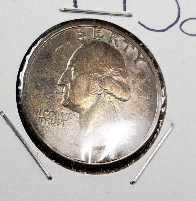 1932 P Washington Quarter Coin Nice Toning AU About Unc First year issue of Type