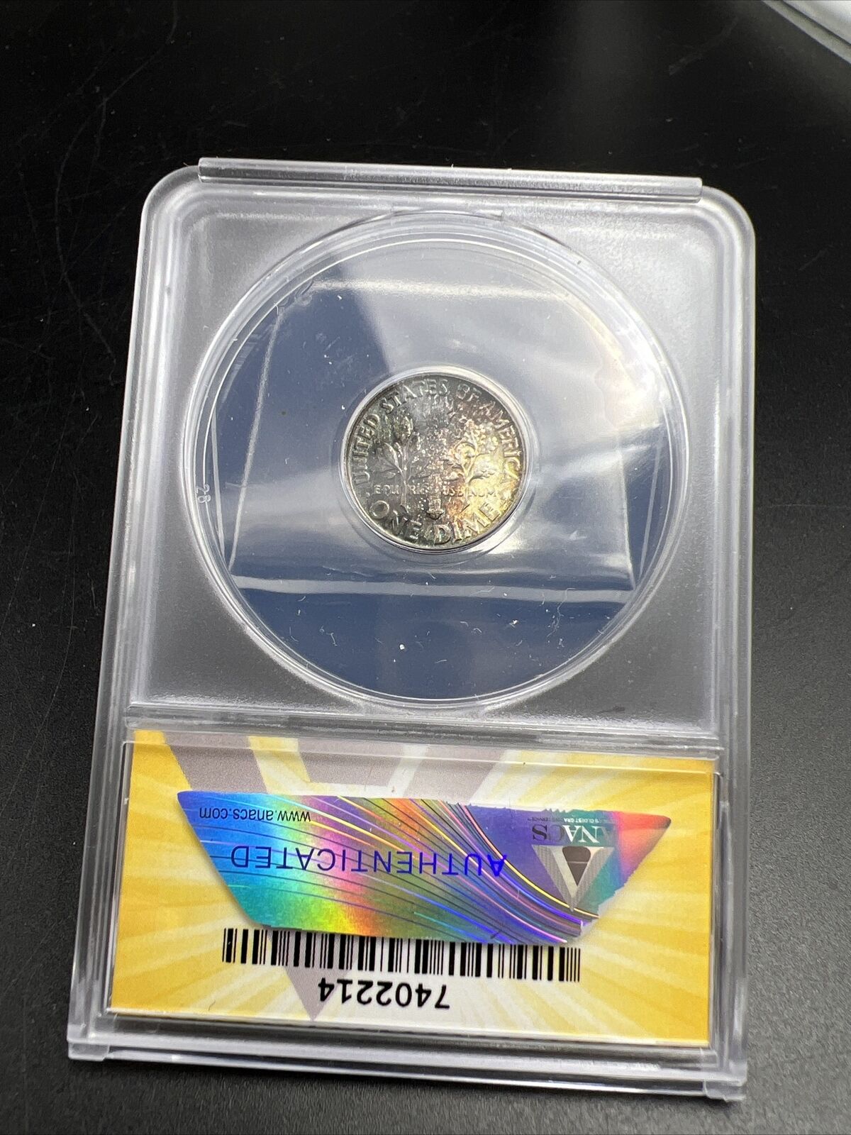 1954 P 10c Roosevelt Silver Dime coin MS66 ANACS GEM BU PQ Toning Toner