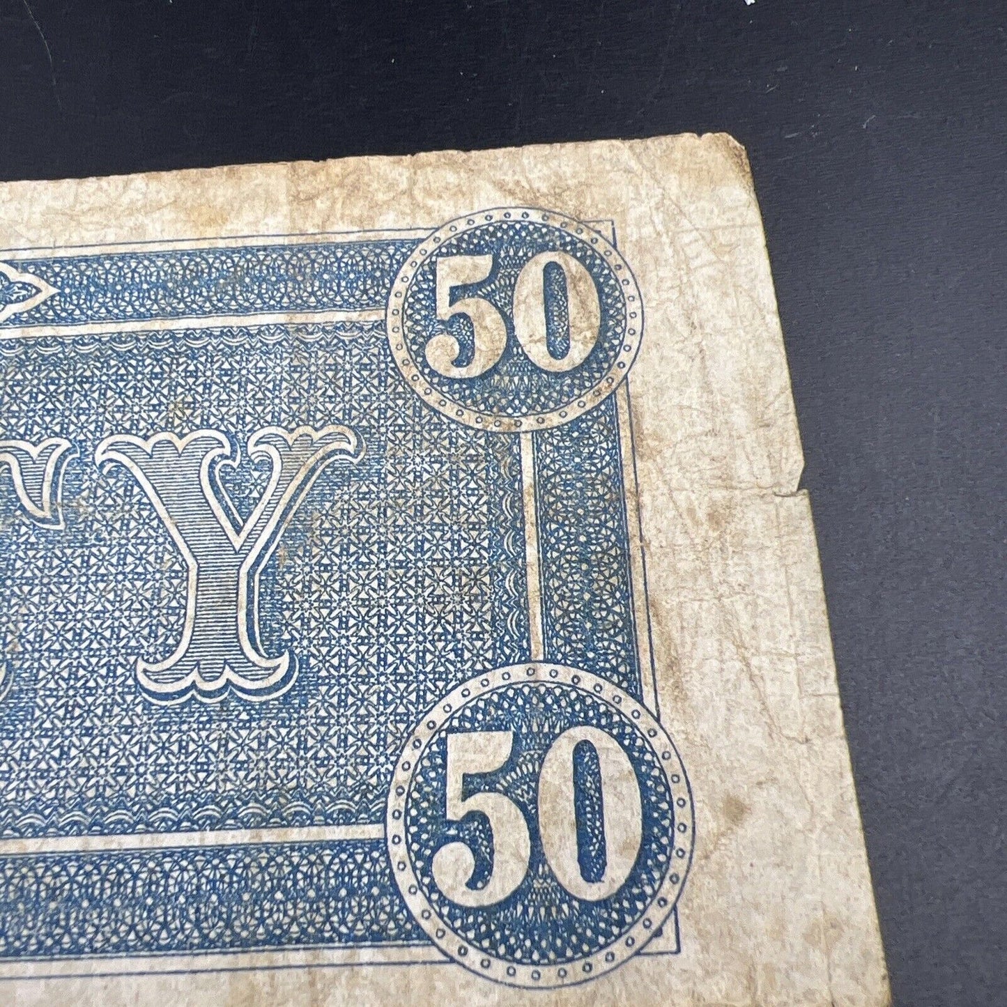 T-66 1864 $50 Confederate CSA Note Civil War Obsolete Currency Bill CH VG Circ
