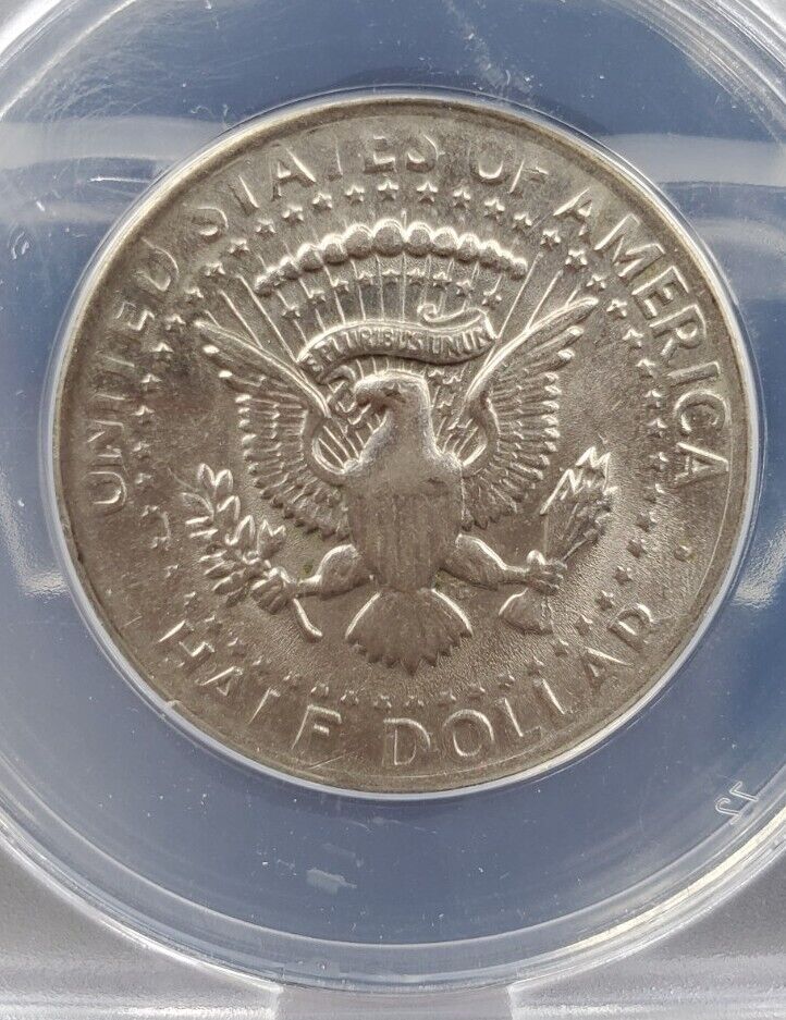 1971 D Kennedy Clad Half Dollar Coin ANACS AU55 Struck Thru Grease Error
