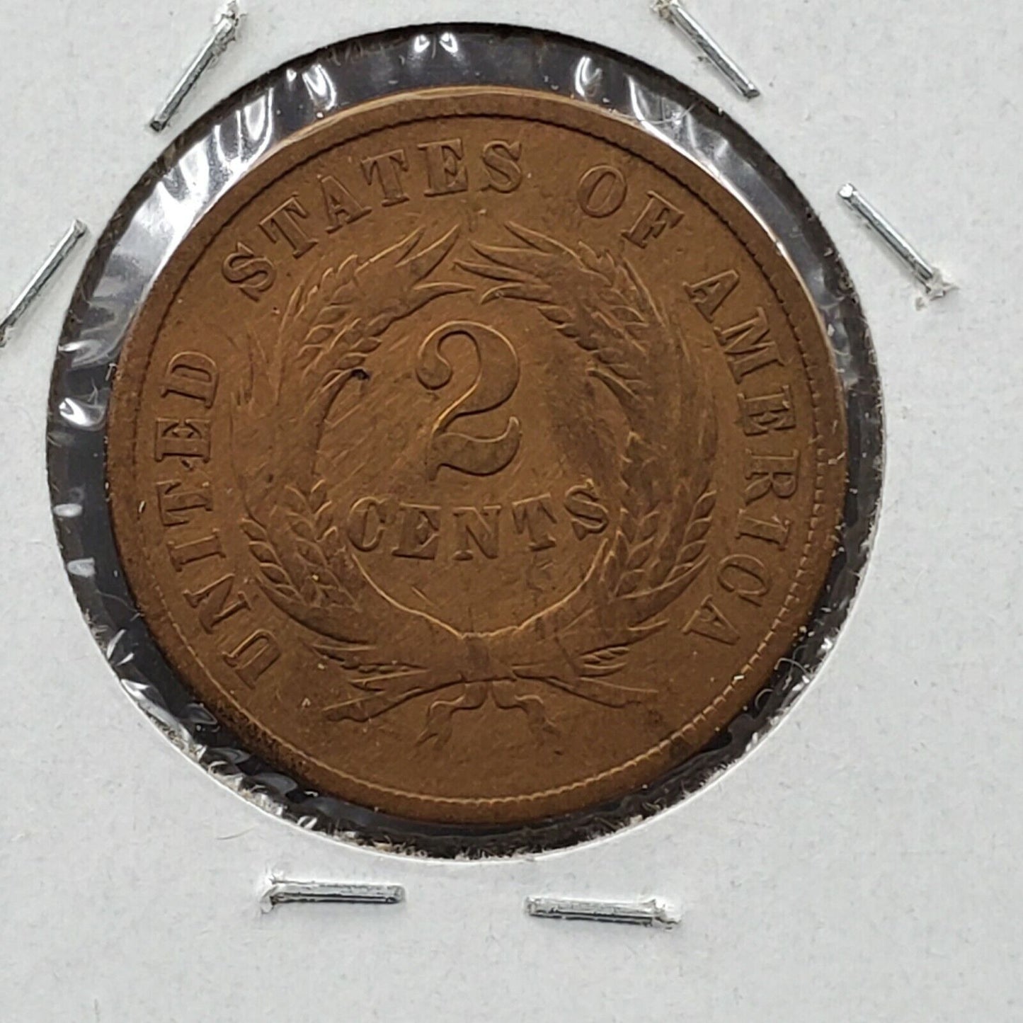 Repriced From 2021- 1864 2C Two Cent Copper Coin Piece LM RPD FS-1303 Variety