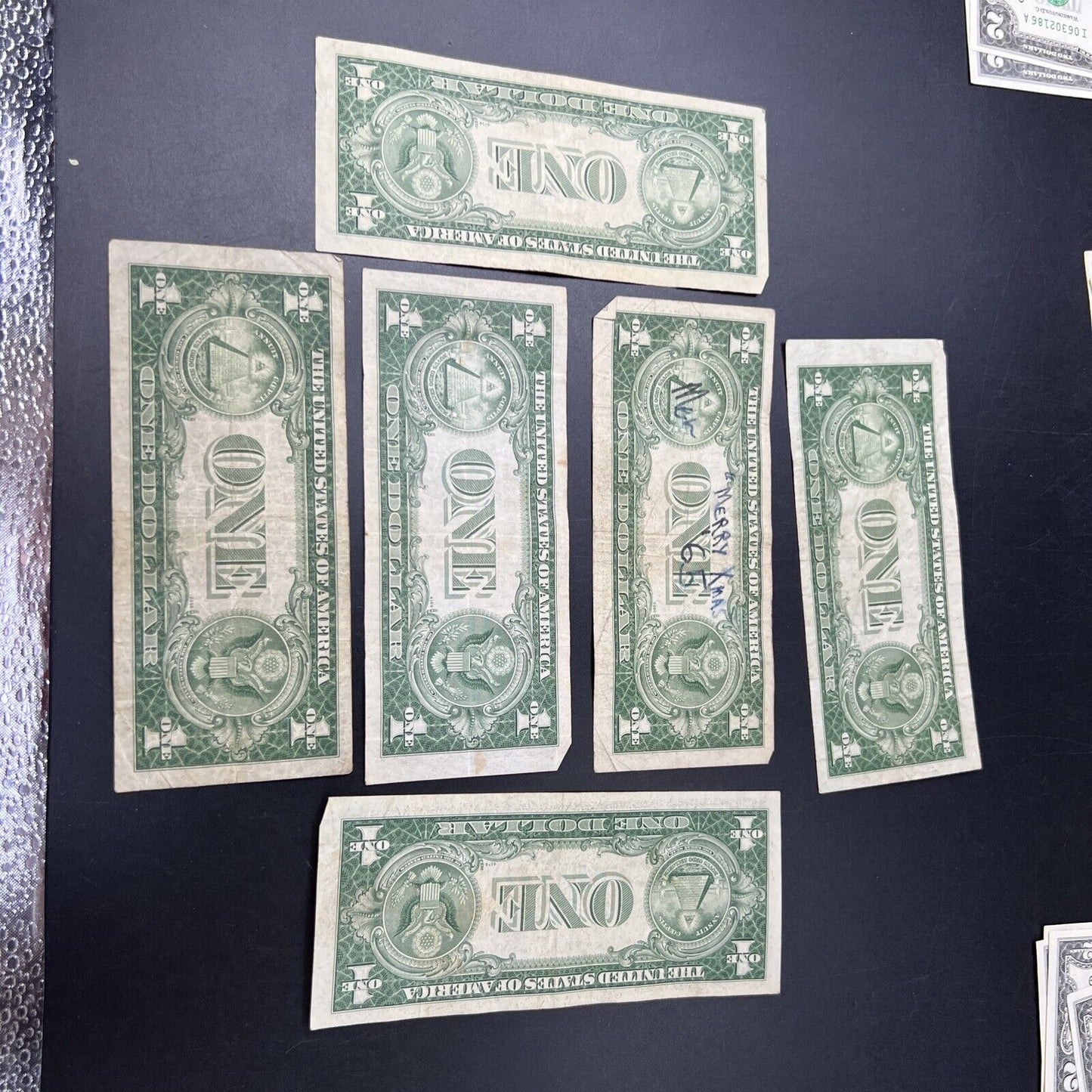 1935 $1 Silver Certificate 6 Note Letter Set A B D E F G VG - VF W/ Xmas Bill