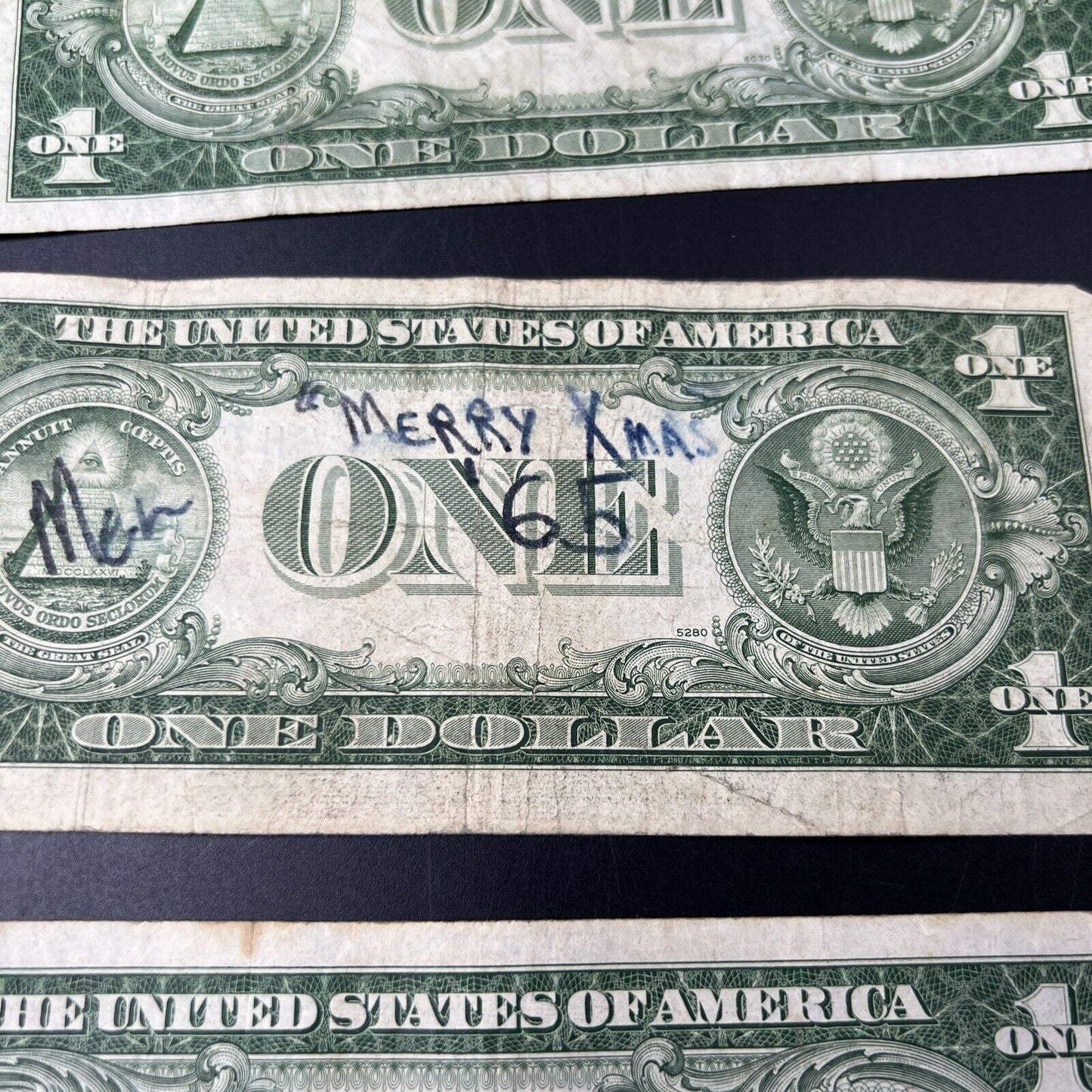 1935 $1 Silver Certificate 6 Note Letter Set A B D E F G VG - VF W/ Xmas Bill