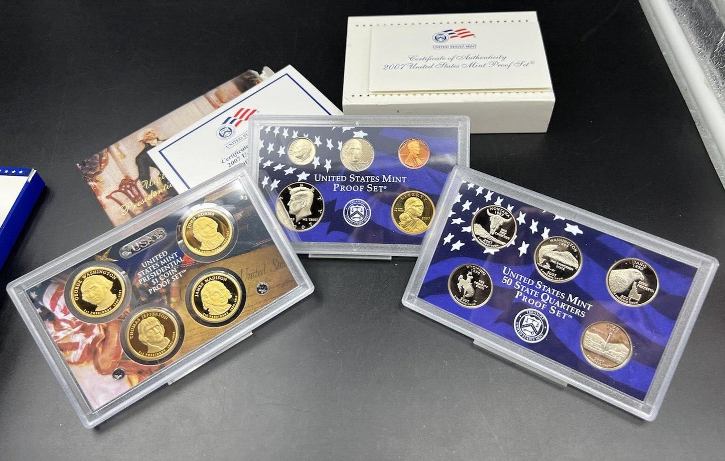 2007 S US Mint GEM Proof Set 14 Coin with Complete Presidential Dollars OGP