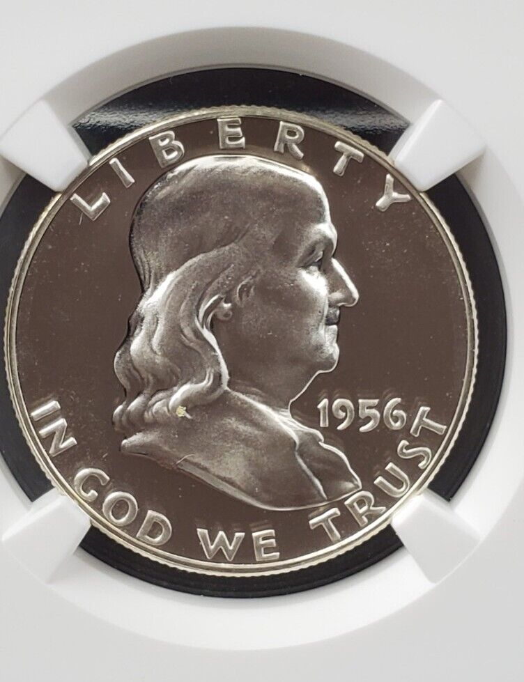 1956 P 50c Franklin Half Dollar Coin PF68 Cameo NGC Type 2 Variety GEM Proof