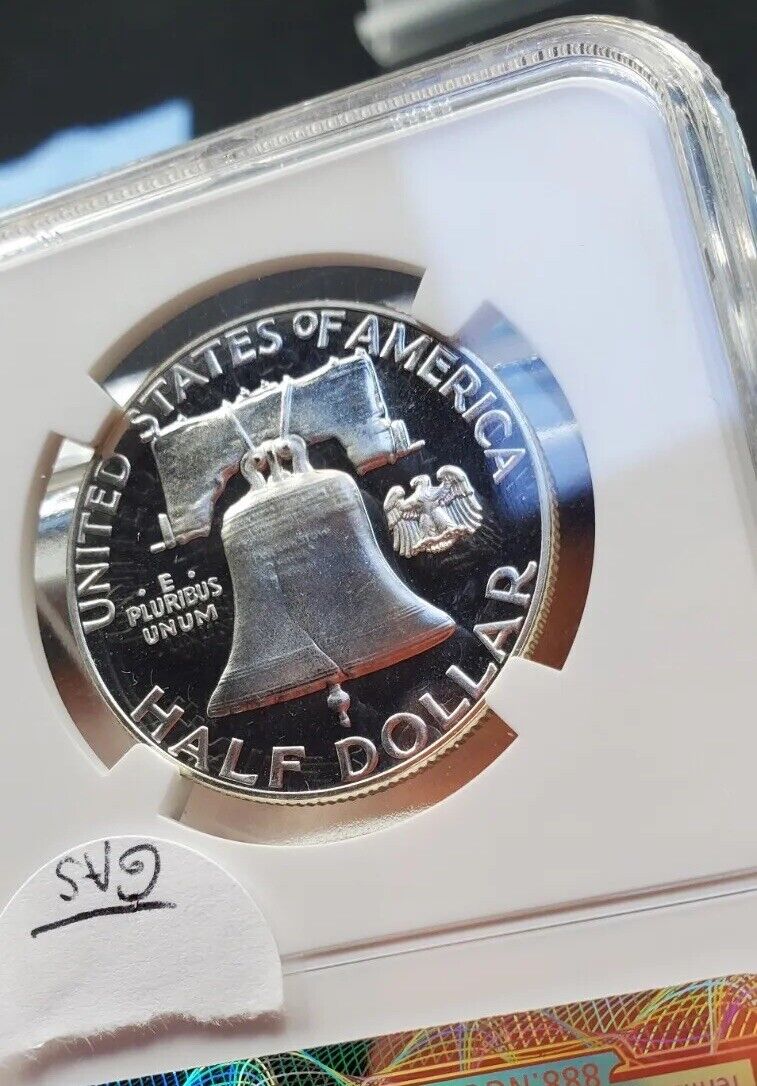 1956 P 50c Franklin Half Dollar Coin PF68 Cameo NGC Type 2 Variety GEM Proof