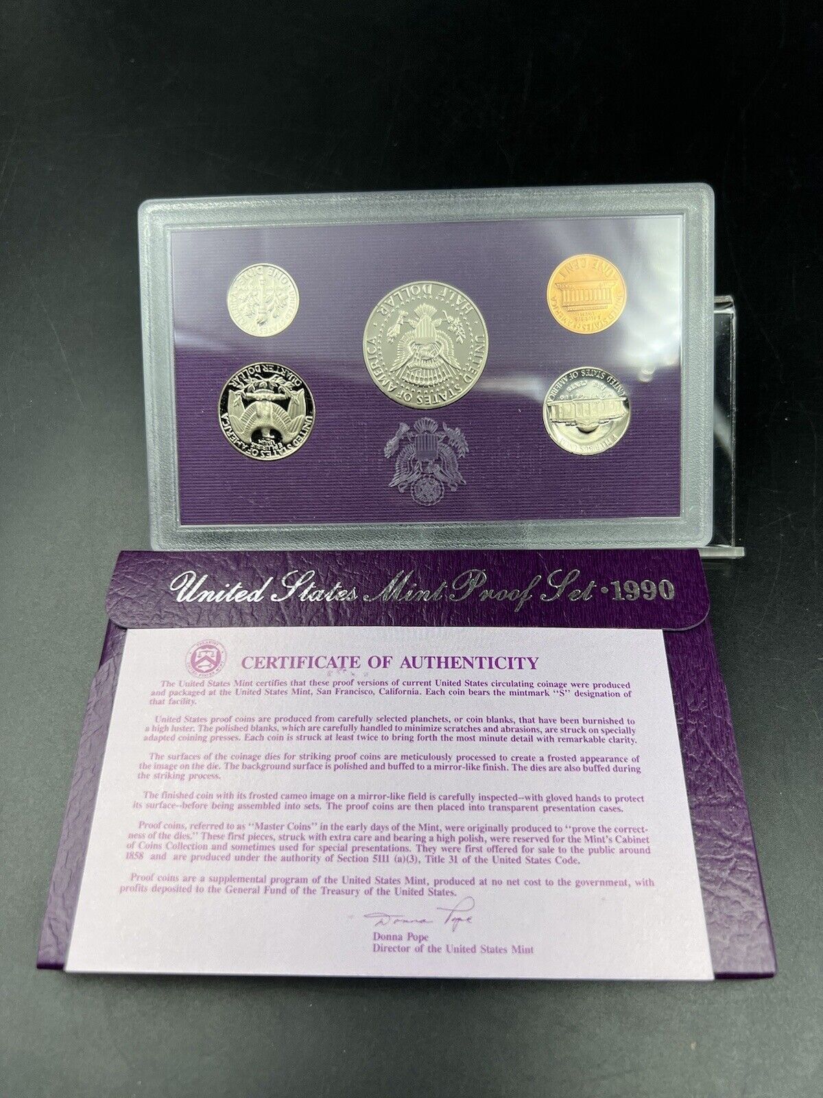 1990 S US Mint GEM Proof Set 5 Coin Clad Complete OGP