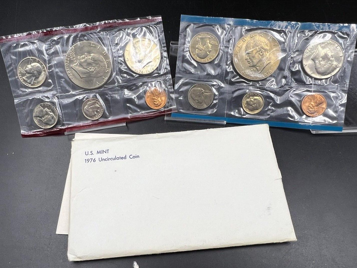 1976 P & D Mint Set BU Coins Bicentennial Clad US Mint OGP w/ Ike Dollars