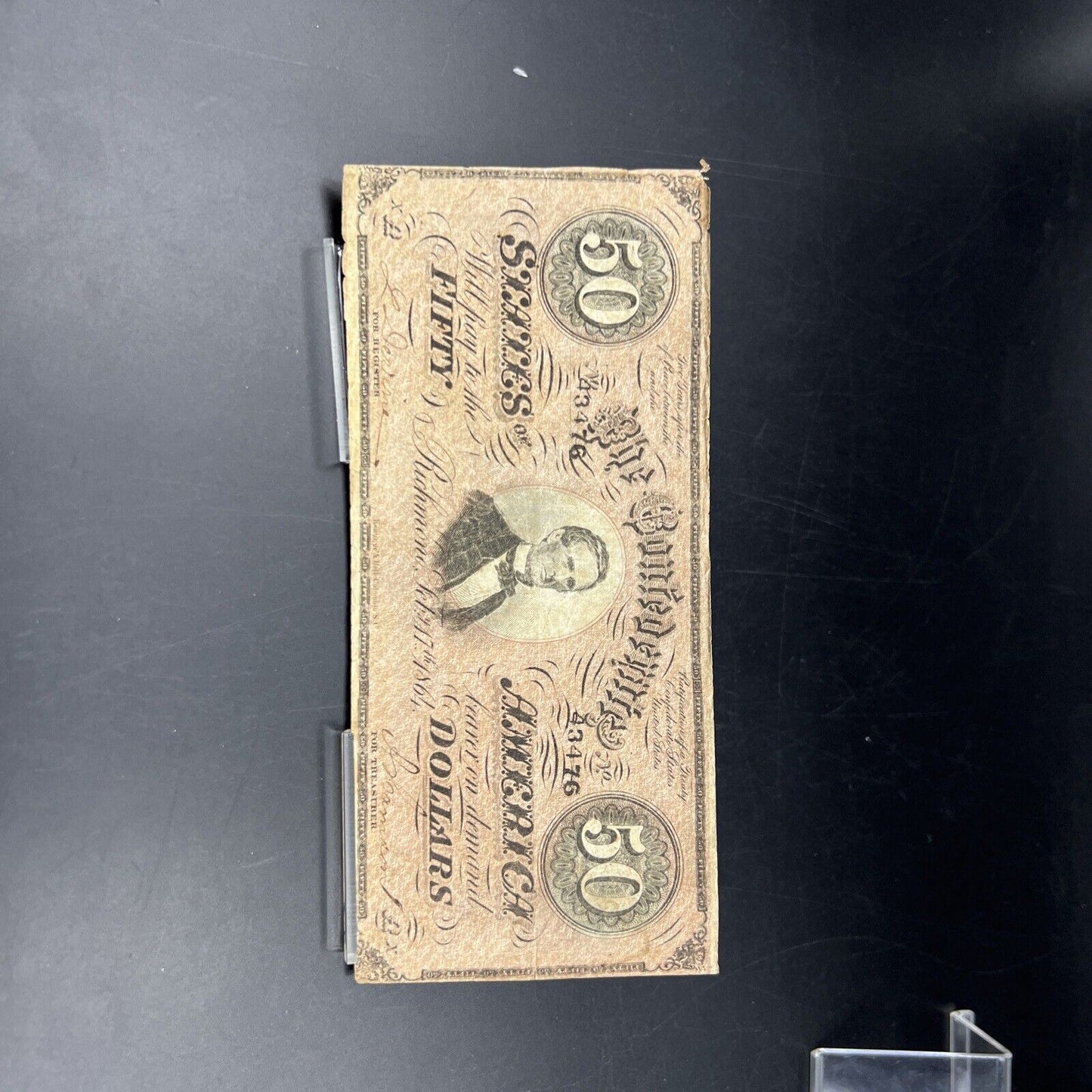 T-66 1864 $50 Confederate CSA Note Civil War Obsolete Currency Bill CH VG / Fine