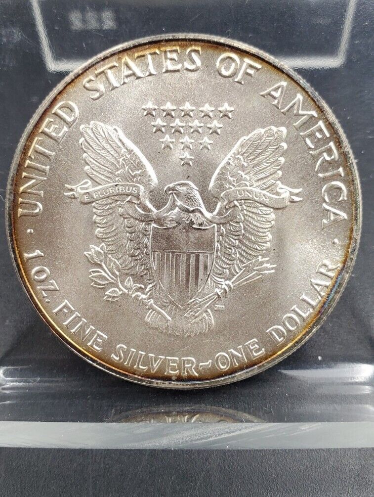 1987 1 OZ American Silver Eagle PQ Premium Quality Toning Obverse CH BU UNC