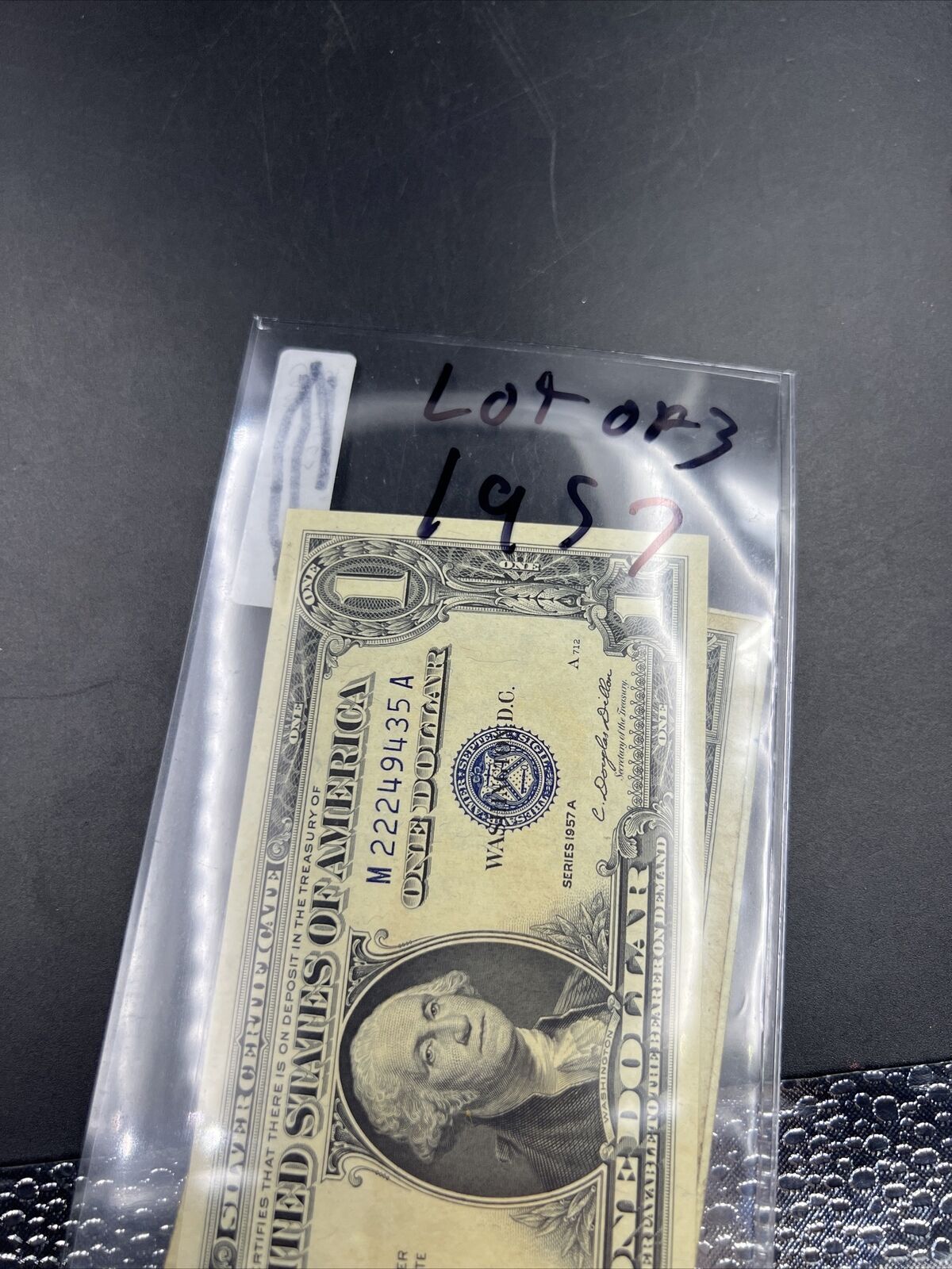 Lot of 3 1957 A B SET $1 Silver Certificate Blue Seal Notes Choice VG + #435