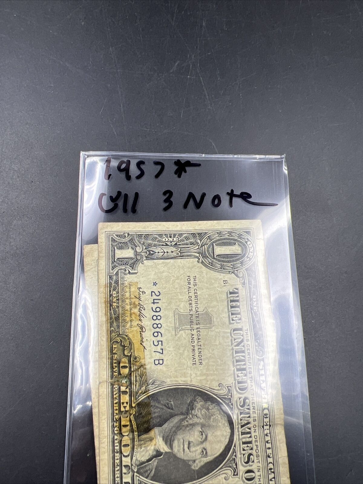 Lot of 3 1957 $1 Silver Certificate Blue Seal Star Notes CULL Circ Neat Serial #