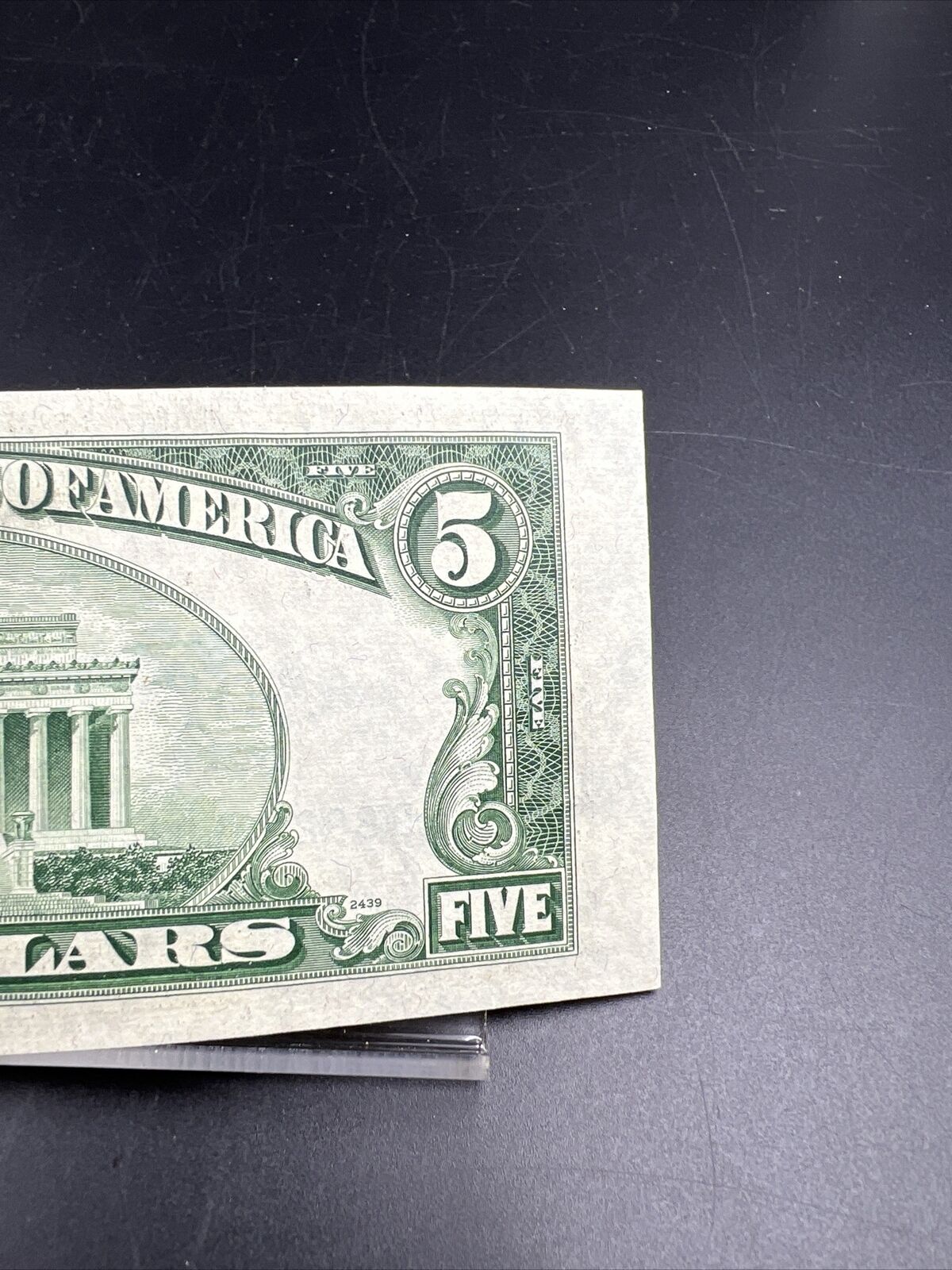 1950 C $5 Five Dollar FRN Federal Reserve Note Bill CU UNC Slight Off Center #08