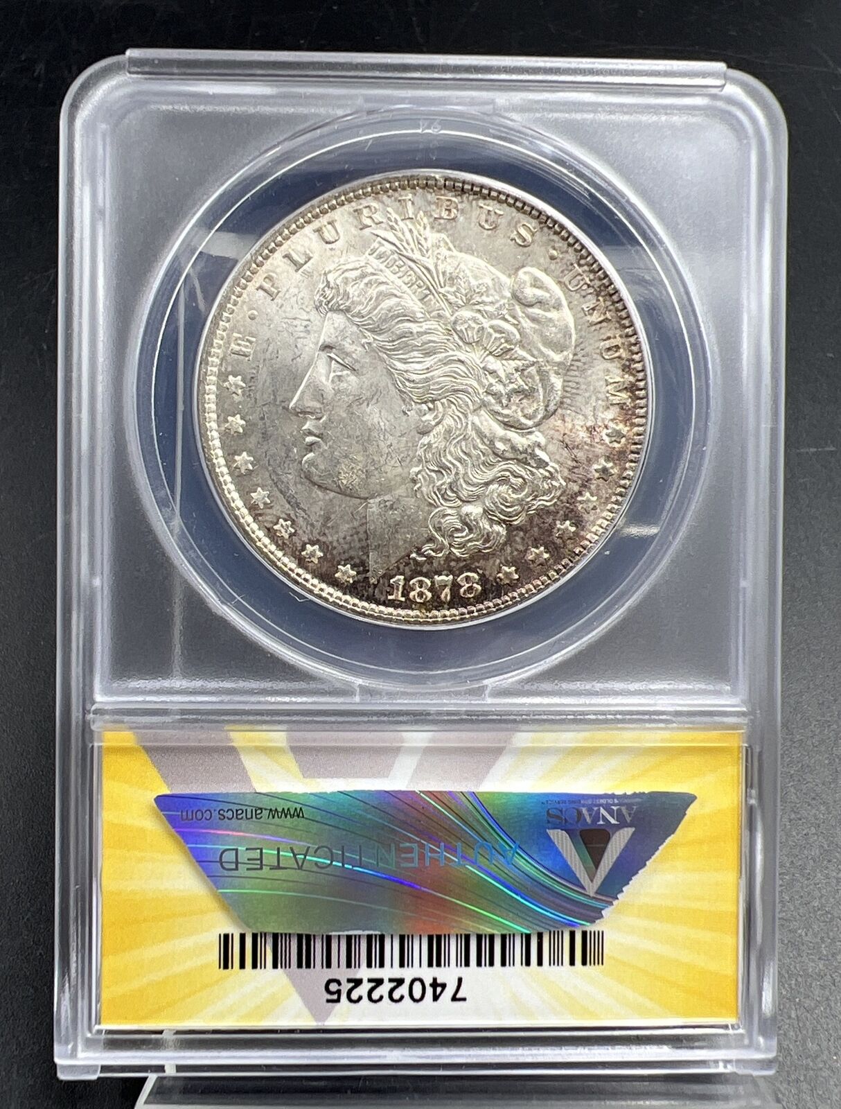 1878 P 7/8 TF VAM-39A Hitlist 40 $1 Morgan Dollar Variety ANACS MS62 BU UNC tone