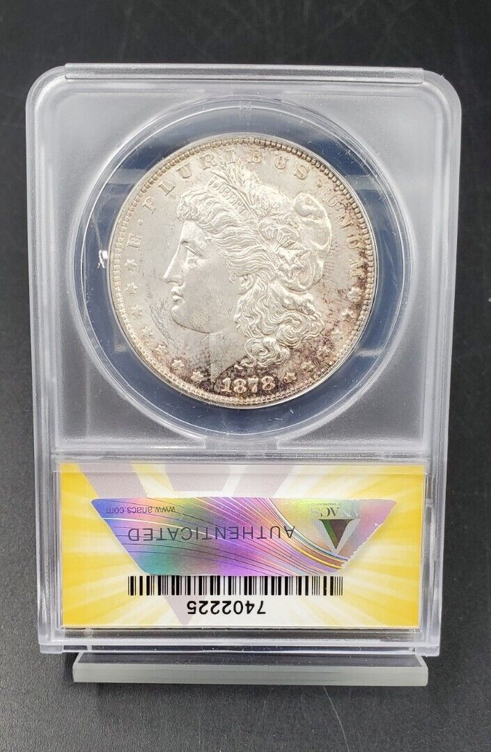 1878 P 7/8 TF VAM-39A Hitlist 40 $1 Morgan Dollar Variety ANACS MS62 BU UNC tone