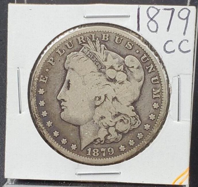 1879 CC Morgan Silver Eagle Dollar Coin Choice VG Very Good Circ