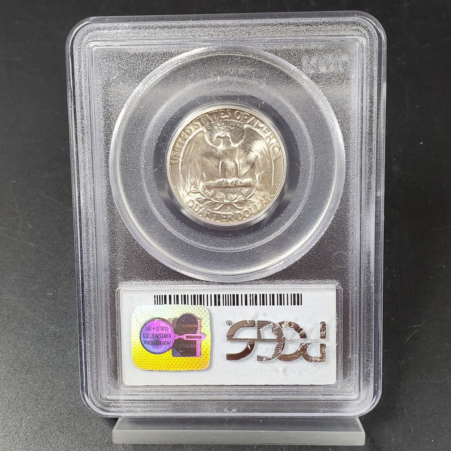 1954 S 25C Washington Quarter Silver Coin PCGS MS65 #916 Gem BU Certified