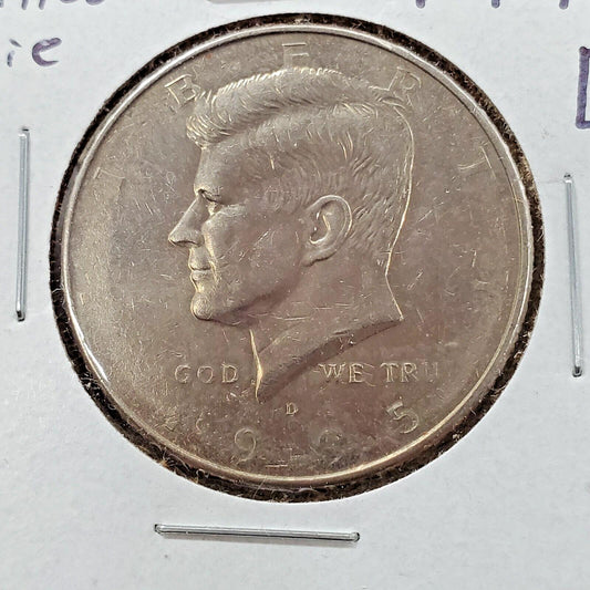 1995 D Kennedy Clad Half Dollar Coin OBV Grease Filled Die Error Coin Circ