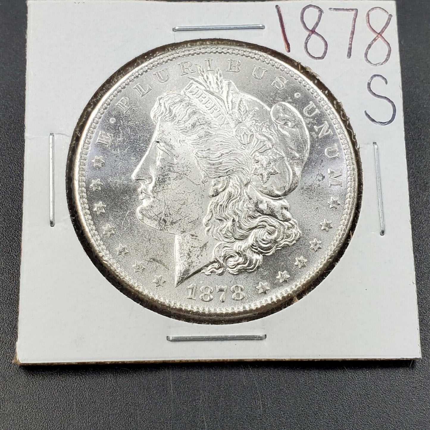1878 S $1 Morgan Silver Dollar Coin BU Uncirculated Die Chips on Mint Mark VAM